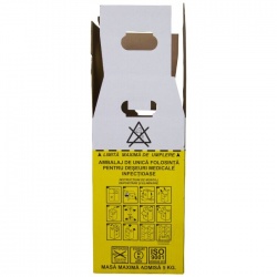 Cutie 20 L cu sac Biohazard 50 microni, pentru colectarea deseurilor medicale infectioase