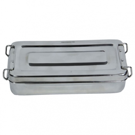 Cutie pentru instrumentar cu capac, 20 x 10 x 4 cm, inox