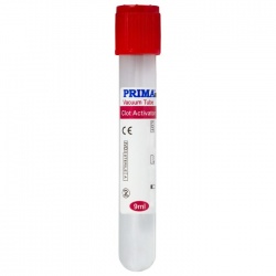 Vacutainer Biochimie, capac rosu, cu activator de coagulare, volum aspiratie 9 ml, steril, 100 bucati