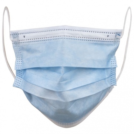Masti chirurgicale medicale, cu elastic, albastre, 50 bucati
