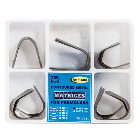 Matrici conturate metalice premolari, 30 bucati