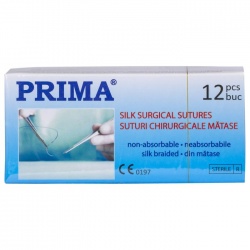 Sutura chirurgicala matase 75cm ac rotund 1/2 22mm USP 4/0