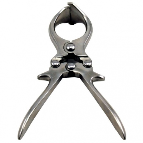 Cleste articulat, emasculator pentru castrare nesangeroasa 22 cm, latime activa 32 mm, inox