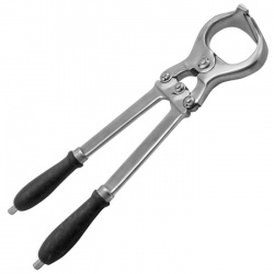 Cleste articulat, emasculator pentru castrare nesangeroasa 37 cm, latime activa 45 mm, inox