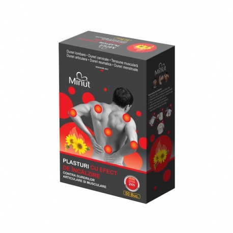 Plasturi cu arnica 9x14 cm, cu efect de incalzire, 50 bucati