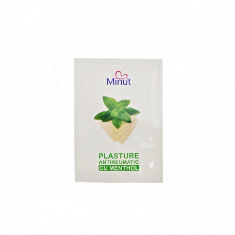 Plasturi antireumatici menthol Minut 6cm X 10cm, 24 bucati