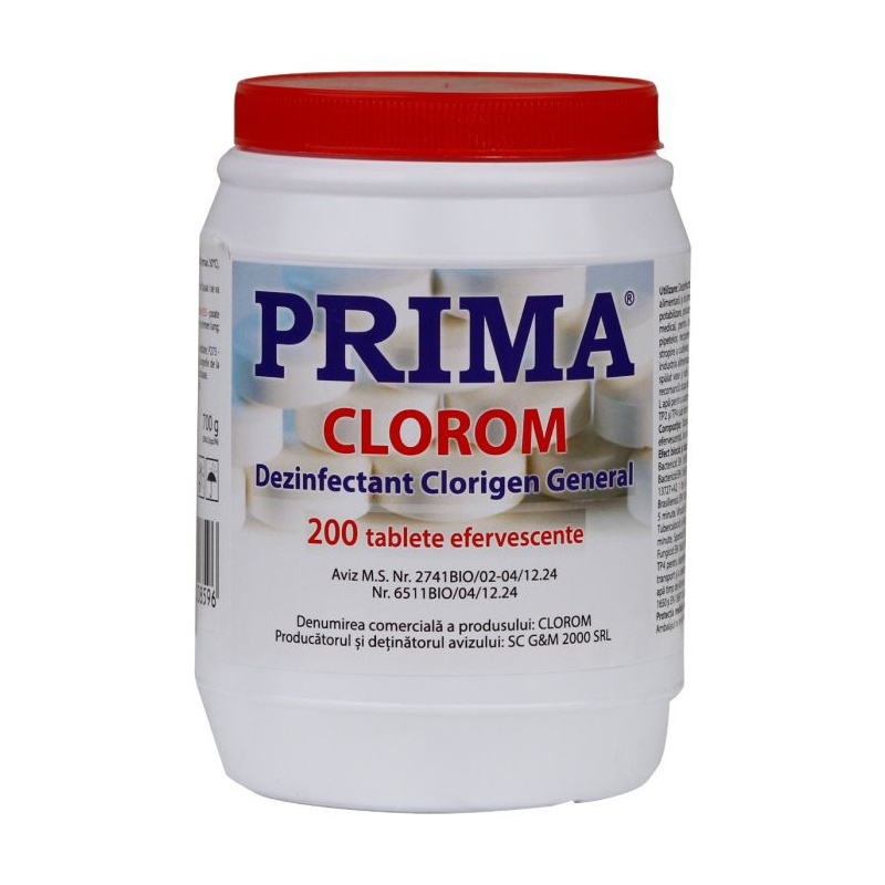 Clorom, dezinfectant Clorigen PRIMA, 200 tablete, avizat MS