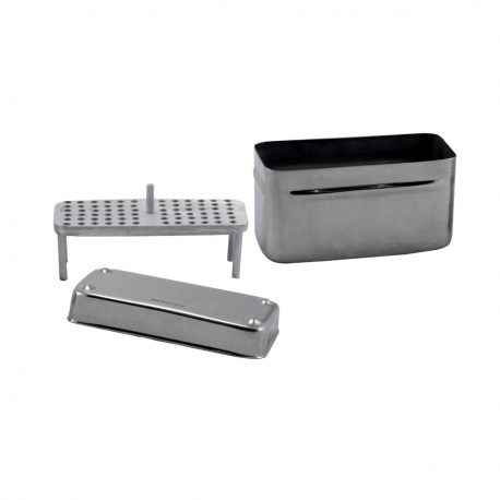 Cutie Inox ENDO, 10 x 4 x 5,5cm, cu capac si suport