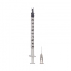 Seringa 1 ml 3 componente insulina cu ac detasabil 27G x 1/2" 04 x 13mm 100 buc