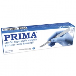 Bisturiu unica folosinta, lama otel-carbon, diferite marimi, steril, 10 bucati