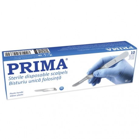 Bisturiu unica folosinta, lama otel-carbon, diferite marimi, steril, 10 bucati