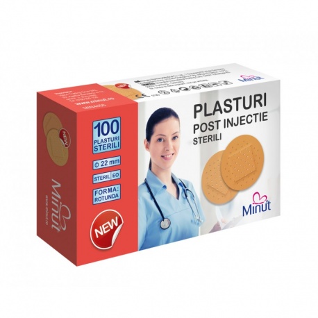 Plasturi post injectie, pvc, rotunzi 22mm, 100 bucati