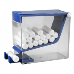 Dispenser pentru rulouri din bumbac, alb / albastru